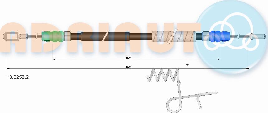 Adriauto 13.0253.2 - Cablu, frana de parcare aaoparts.ro