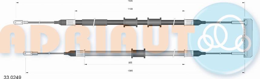 Adriauto 33.0249 - Cablu, frana de parcare aaoparts.ro