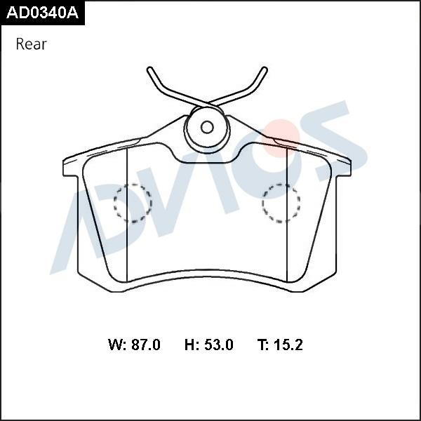 Advics AD0340A - Set placute frana,frana disc aaoparts.ro