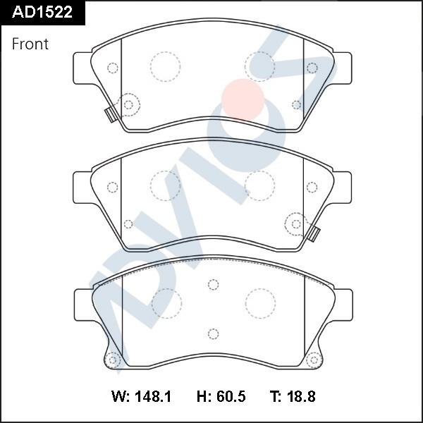 Advics AD1522 - Set placute frana,frana disc aaoparts.ro