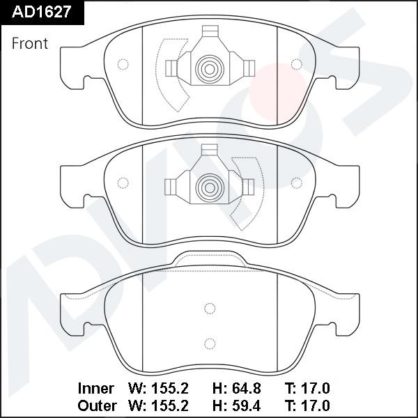 Advics AD1627 - Set placute frana,frana disc aaoparts.ro