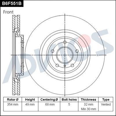 Advics B6F551B - Disc frana aaoparts.ro