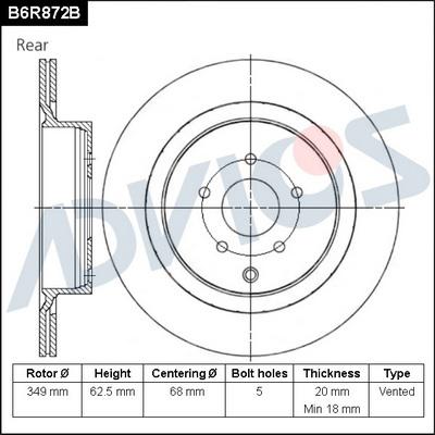 Advics B6R872B - Disc frana aaoparts.ro