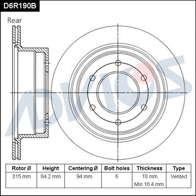 Advics D6R190B - Disc frana aaoparts.ro