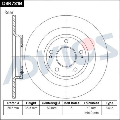 Advics D6R781B - Disc frana aaoparts.ro