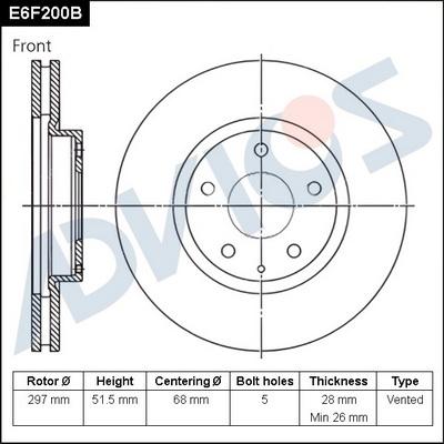 Advics E6F200B - Disc frana aaoparts.ro