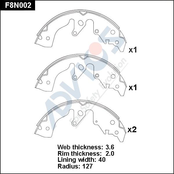 Advics F8N002 - Set saboti frana aaoparts.ro