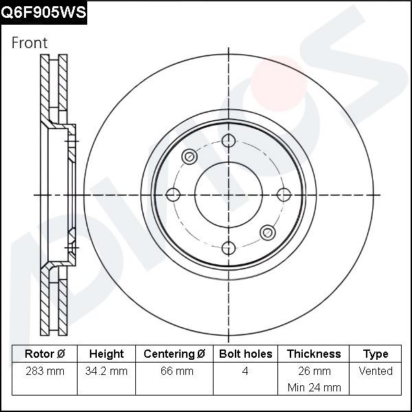 Advics Q6F905WS - Disc frana aaoparts.ro