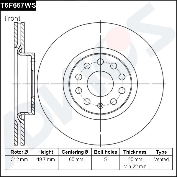 Advics T6F667WS - Disc frana aaoparts.ro