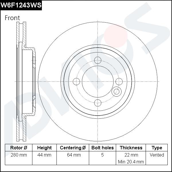Advics W6F1243WS - Disc frana aaoparts.ro
