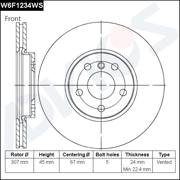 Advics W6F1234WS - Disc frana aaoparts.ro