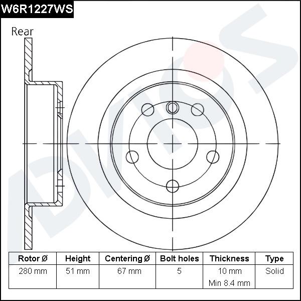 Advics W6R1227WS - Disc frana aaoparts.ro