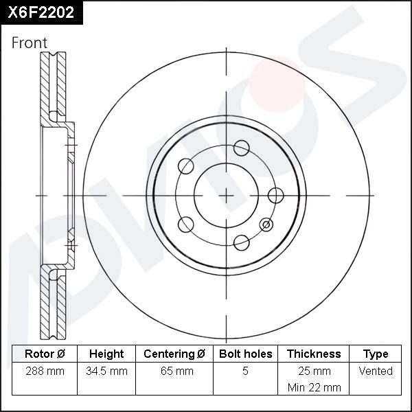 Advics X6F2202 - Disc frana aaoparts.ro