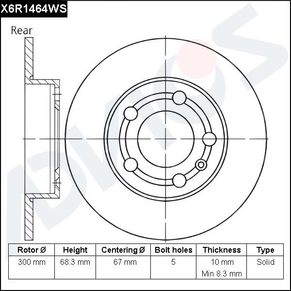 Advics X6R1464WS - Disc frana aaoparts.ro