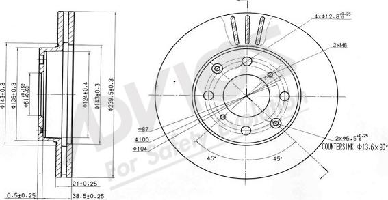 ADVICS-SEA C6F563 - Disc frana aaoparts.ro