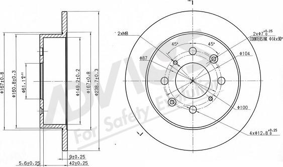 ADVICS-SEA C6R250 - Disc frana aaoparts.ro