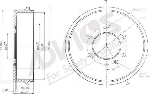 ADVICS-SEA J7R015 - Tambur frana aaoparts.ro