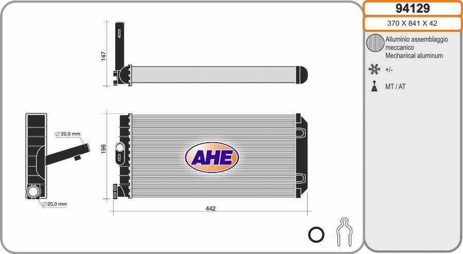 AHE 94129 - Schimbator caldura, incalzire habitaclu aaoparts.ro