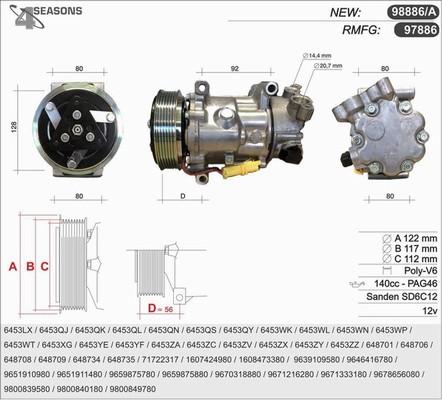 AHE 98886 - Compresor, climatizare aaoparts.ro
