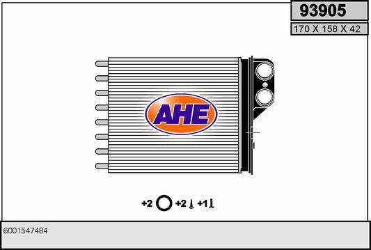 AHE 93905 - Schimbator caldura, incalzire habitaclu aaoparts.ro