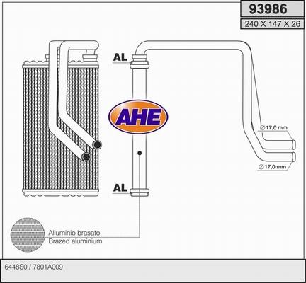 AHE 93986 - Schimbator caldura, incalzire habitaclu aaoparts.ro