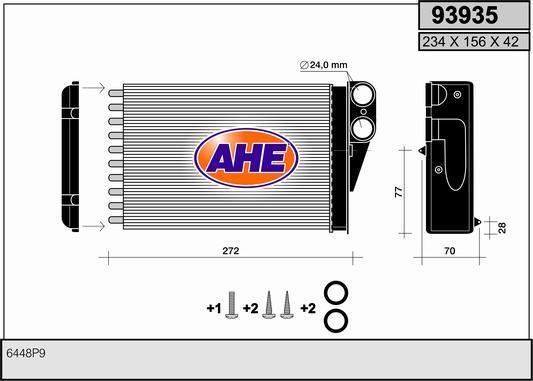 AHE 93935 - Schimbator caldura, incalzire habitaclu aaoparts.ro