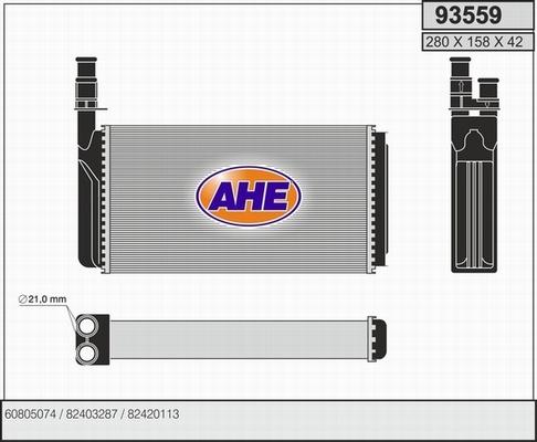 AHE 93559 - Schimbator caldura, incalzire habitaclu aaoparts.ro