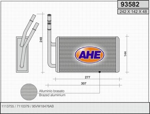 AHE 93582 - Schimbator caldura, incalzire habitaclu aaoparts.ro