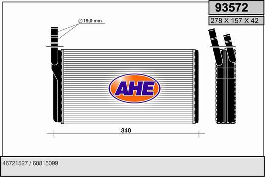 AHE 93572 - Schimbator caldura, incalzire habitaclu aaoparts.ro