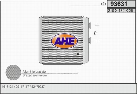 AHE 93631 - Schimbator caldura, incalzire habitaclu aaoparts.ro