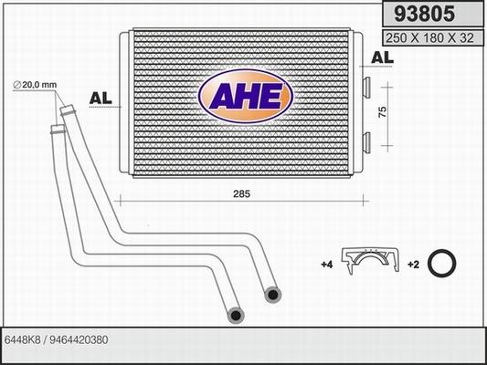 AHE 93805 - Schimbator caldura, incalzire habitaclu aaoparts.ro