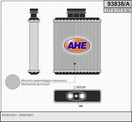AHE 93838/A - Schimbator caldura, incalzire habitaclu aaoparts.ro