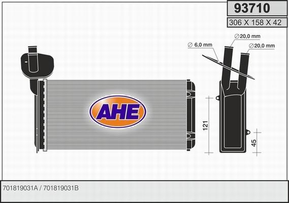 AHE 93710 - Schimbator caldura, incalzire habitaclu aaoparts.ro