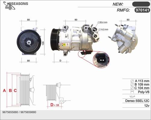 AHE 970141 - Compresor, climatizare aaoparts.ro