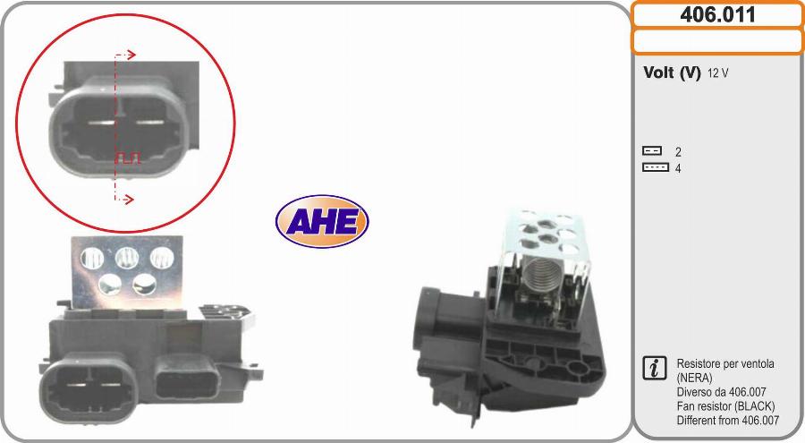 AHE 406.011 - Rezistor, Electromotor - ventilator aaoparts.ro