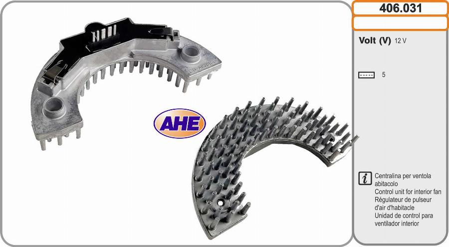 AHE 406.031 - Unitate comanda, ventilator electric (racire motor) aaoparts.ro