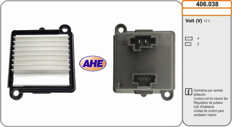 AHE 406.038 - Unitate comanda, ventilator electric (racire motor) aaoparts.ro
