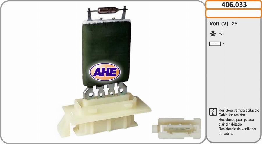 AHE 406.033 - Rezistor, Electromotor - ventilator aaoparts.ro