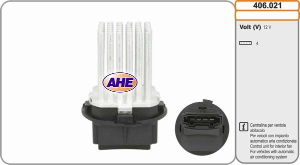 AHE 406.021 - Unitate comanda, ventilator electric (racire motor) aaoparts.ro