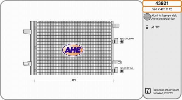 AHE 43921 - Condensator, climatizare aaoparts.ro