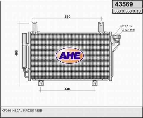 AHE 43569 - Condensator, climatizare aaoparts.ro