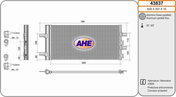 AHE 43837 - Condensator, climatizare aaoparts.ro