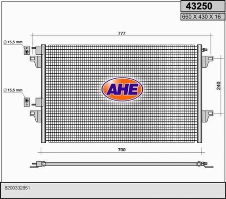 AHE 43250 - Condensator, climatizare aaoparts.ro
