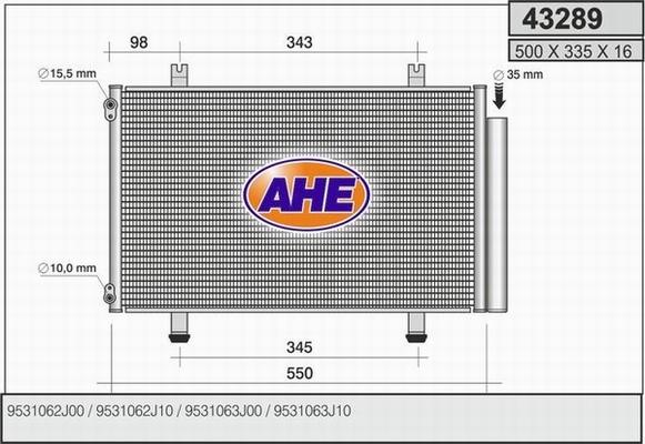 AHE 43289 - Condensator, climatizare aaoparts.ro
