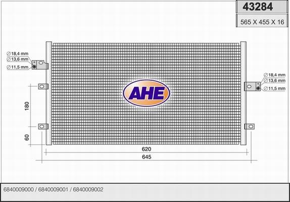 AHE 43284 - Condensator, climatizare aaoparts.ro