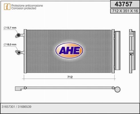 AHE 43757 - Condensator, climatizare aaoparts.ro