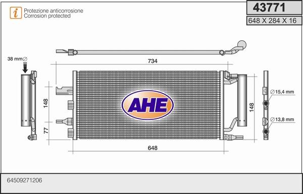 AHE 43771 - Condensator, climatizare aaoparts.ro