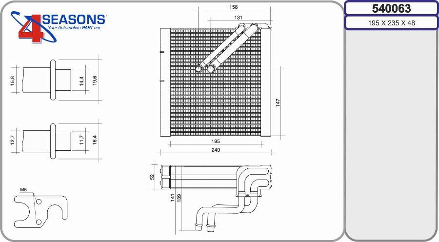 AHE 540063 - Evaporator,aer conditionat aaoparts.ro