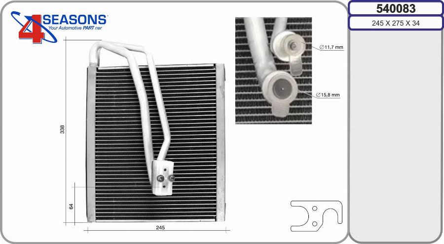 AHE 540083 - Evaporator,aer conditionat aaoparts.ro