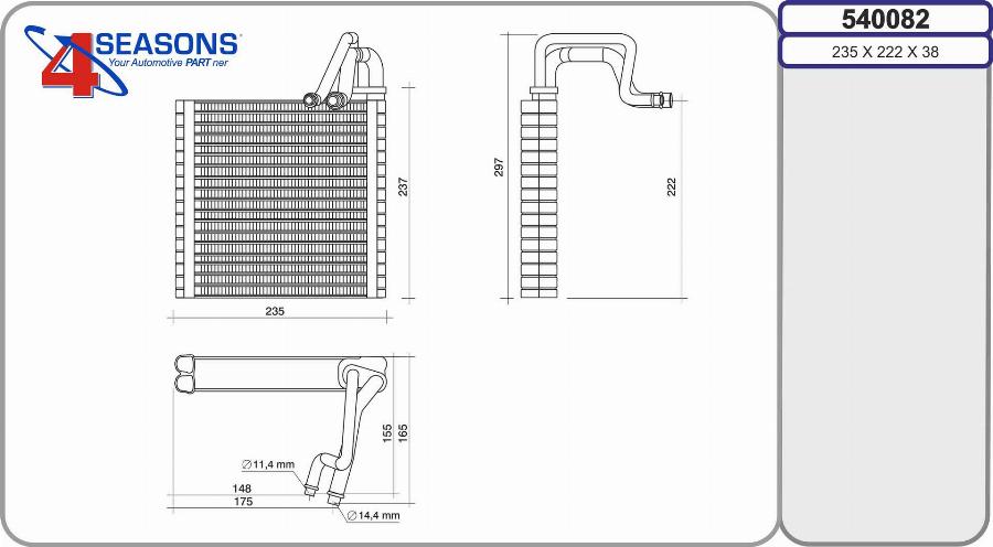 AHE 540082 - Evaporator,aer conditionat aaoparts.ro